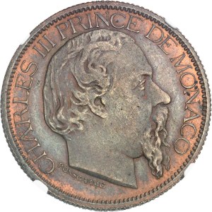 Charles III (1853-1889). Essai de 100 (Cent) francs, Flan bruni (PROOF) 1881, A, Paris.
