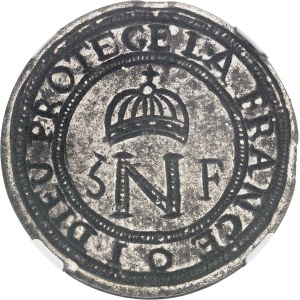 Premier Empire / Napoléon Ier (1804-1814). 5 francs (1 once), siège de Cattaro, sans les grenades 1813, Cattaro.
