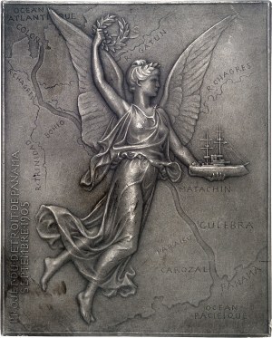 IIIe République (1870-1940). Medal, Bunau-Varilla chief engineer of the Panama Canal, by J.-C. Chaplain 1904, Paris.
