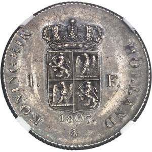 Hollande (royaume de), Louis Napoléon (1806-1810). Essai de 1 florin, avec signature GEORGE 1807, Utrecht.