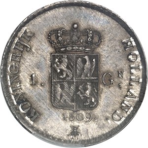 Hollande (royaume de), Louis Napoléon (1806-1810). Essai de 1 florin (1 gulden), avec signature GEORGE 1809, Utrecht.