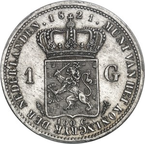 William I (1815-1840). 1 gulden (1 guilder) 1821, Utrecht.