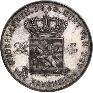 Guillaume I (1815-1840). 2 1/2 florins (2 1/2 guldens), Flan bruni (PROOF) 1840, Utrecht.