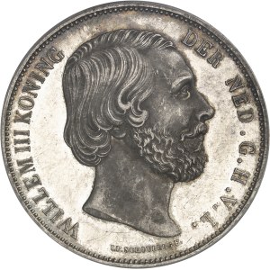 Guillaume III (1849-1890). 2 1/2 florins (2 1/2 gulden), Flan bruni (PROOF) 1872, Utrecht.