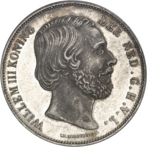 William III (1849-1890). 2 1/2 florins (2 1/2 gulden), Flan bruni (PROOF) 1872, Utrecht.