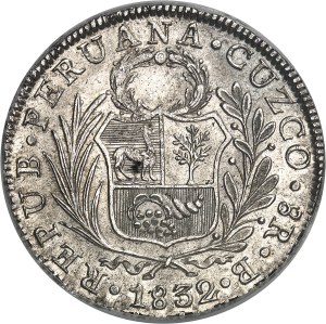 Republic of Peru (since 1821). 8 reals 1832 B, Cuzco.