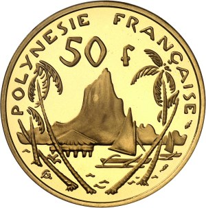 Fifth Republic (1958 to present). Piéfort 50 francs I.E.O.M. en Or, Flan bruni (PROOF) 1979, Pessac.