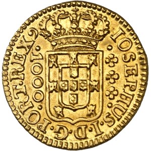 Joseph Ier (1750-1777). Quartinho ou 1200 réis 1752, Lisbonne.