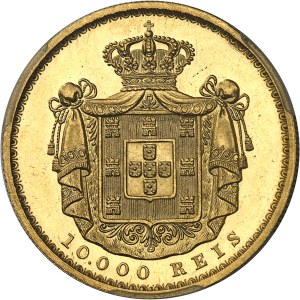 Louis I (1861-1889). 10000 reis (crown), aspect Flan bruni (PROOFLIKE) 1878, Lisbon.