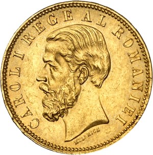 Charles I of Romania (1866-1914). 20 lei 1890, B, Bucharest.