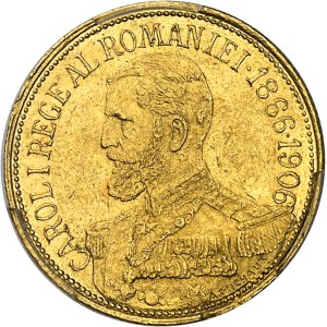Charles Ier de Roumanie (1866-1914). 12 1/2 lei, 40e anniversaire du règne 1906, Bruxelles.