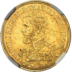 Charles Ier de Roumanie (1866-1914). 12 1/2 lei, 40e anniversaire du règne 1906, Bruxelles.