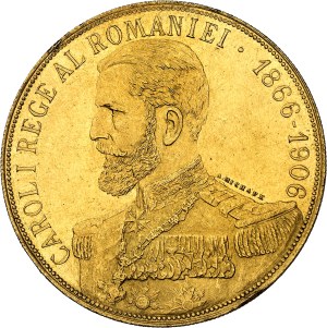 Charles I of Romania (1866-1914). 50 lei, 40th anniversary of the reign 1906, Brussels.