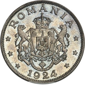 Ferdinand I (1914-1927). Essai de 2 lei, Frappe spéciale (SP) 1924, éclair, Poissy.
