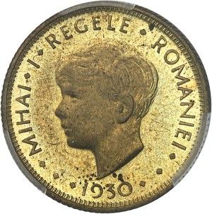 Michel I [Mihai I], regency (1927-1930). 5 lei, Flan bruni (PROOF) 1930, Paris.