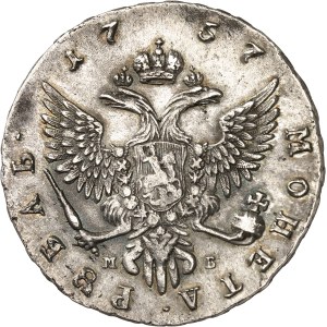 Élisabeth (1741-1761). Rouble 1757 MБ, MMД, Moscou.