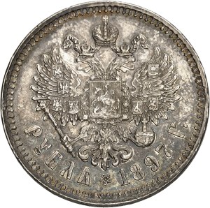 Nicholas II (1894-1917). Rouble 1897, Brussels.