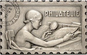 URSS (1922-1991). Plate (stamp medal), Philately, by R. Cochet 1939, Paris.
