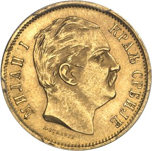 Milan I (1882-1889). 10 dinara 1882, V, Vienna.