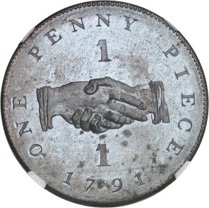 British colony. 1 penny, small module, burnished flan (PROOF) 1791.