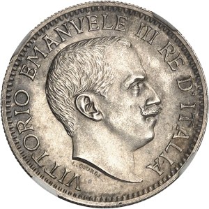 Victor-Emmanuel III (1900-1946). Essay on a quarter rupee 1910, R, Rome.