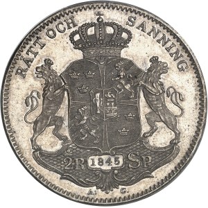 Oscar Ier (1844-1859). 1/2 riksdaler specie 1845, Stockholm.