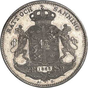 Oscar I (1844-1859). 1/2 riksdaler specie 1845, Stockholm.