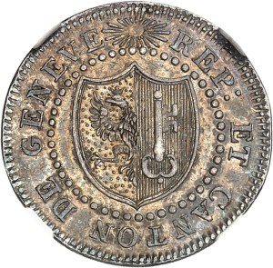 Geneva (canton of). Proof of Un sol sur flan in silver 1817 H, Geneva.