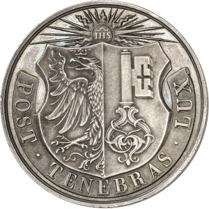 Genève (canton de). Medal, inauguration of the railroad between Lyon and Geneva on March 16, 1858, by A. Bovy 1858, Geneva.
