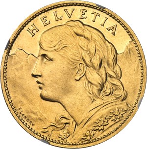 Swiss Confederation (1848 to present). 100 francs Vreneli 1925, B, Bern.