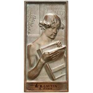 Confédération Helvétique (1848 à nos jours). Plaque uniface, les papiers artistiques “Luna”, de chez Vielle et Compagnie à Lausanne, par Jean Dunand ND (c.1920).
