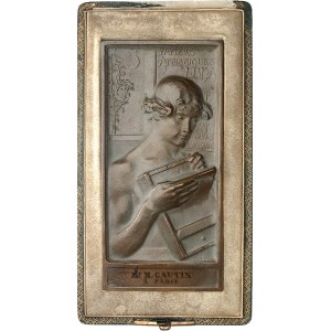 Confédération Helvétique (1848 à nos jours). Plaque uniface, les papiers artistiques “Luna”, de chez Vielle et Compagnie à Lausanne, par Jean Dunand ND (c.1920).