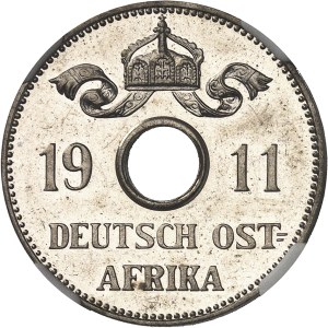 Afrique Orientale Allemande, Guillaume II (1888-1918). 10 heller, Flan bruni (PROOF) 1911, A, Berlin.