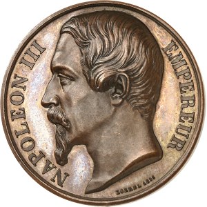 Second Empire / Napoléon III (1852-1870). Médaille, prise de la péninsule de Kinbourn par la flotte franco-anglaise, d’après Borrel 1855 (buste de 1853), Paris.