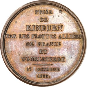Second Empire / Napoleon III (1852-1870). Medal, capture of the Kinbourn peninsula by the Franco-British fleet, after Borrel 1855 (bust from 1853), Paris.