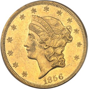 République fédérale des États-Unis d’Amérique (1776-à nos jours). 20 dollars Liberty, sans devise 1856, S, San Francisco.