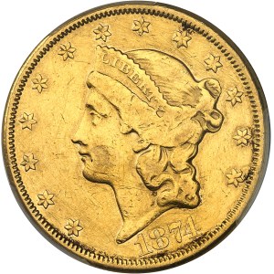 République fédérale des États-Unis d’Amérique (1776-à nos jours). 20 dollars Liberty, avec devise 1874, CC, Carson City.