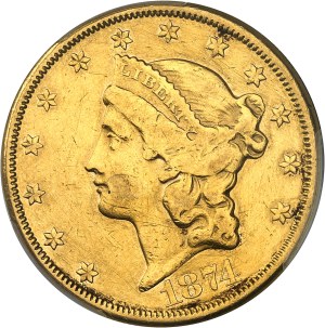 Federal Republic of the United States of America (1776-present). 20 Liberty dollars, with motto 1874, CC, Carson City.