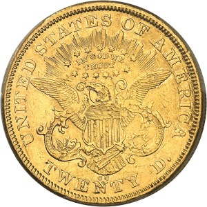 République fédérale des États-Unis d’Amérique (1776-à nos jours). 20 dollars Liberty, avec devise 1874, CC, Carson City.