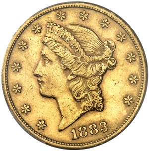 Federal Republic of the United States of America (1776-present). 20 Liberty dollars, with motto 1883, CC, Carson City.
