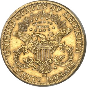 République fédérale des États-Unis d’Amérique (1776-à nos jours). 20 dollars Liberty, avec devise 1883, CC, Carson City.