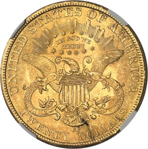 Federal Republic of the United States of America (1776-present). 20 Liberty dollars, with motto 1884, CC, Carson City.