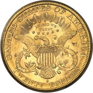 République fédérale des États-Unis d’Amérique (1776-à nos jours). 20 dollars Liberty, avec devise 1887, S, San Francisco.