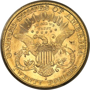 Federal Republic of the United States of America (1776-present). 20 Liberty dollars, with motto 1887, S, San Francisco.