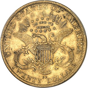République fédérale des États-Unis d’Amérique (1776-à nos jours). 20 dollars Liberty, avec devise 1890, CC, Carson City.