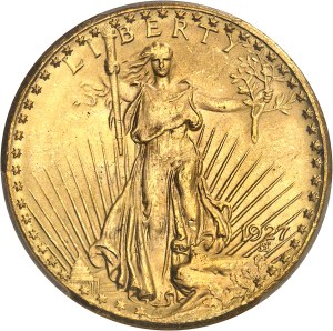 Federal Republic of the United States of America (1776-present). 20 Saint-Gaudens dollars, with motto 1927, Philadelphia.