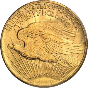 Federal Republic of the United States of America (1776-present). 20 Saint-Gaudens dollars, with motto 1927, Philadelphia.