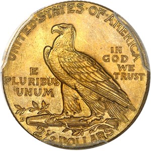 République fédérale des États-Unis d’Amérique (1776-à nos jours). 2 1/2 dollars Indien 1925, D, Denver.