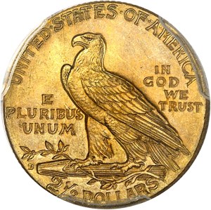 Federal Republic of the United States of America (1776-present). 2 1/2 Indian dollars 1925, D, Denver.