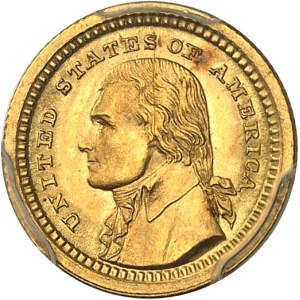 République fédérale des États-Unis d’Amérique (1776-à nos jours). Un dollar Jefferson, Exposition du commerce de Louisiane 1903, Philadelphie.